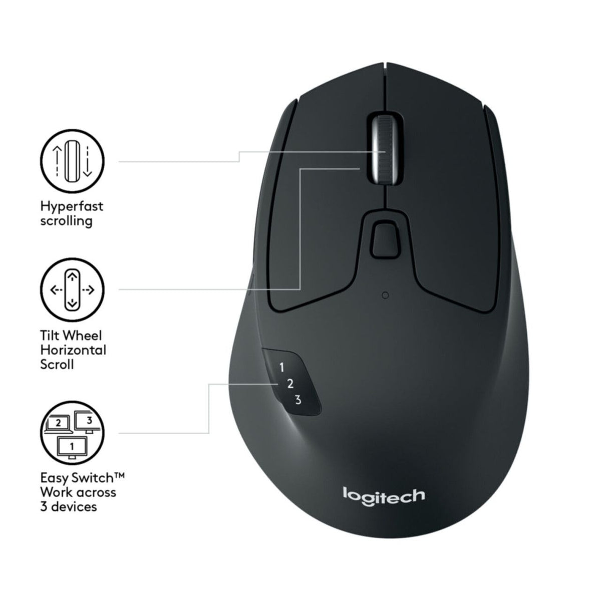 Mouse Logitech M720 Triathlon schwarz (910-004791), Bild 3