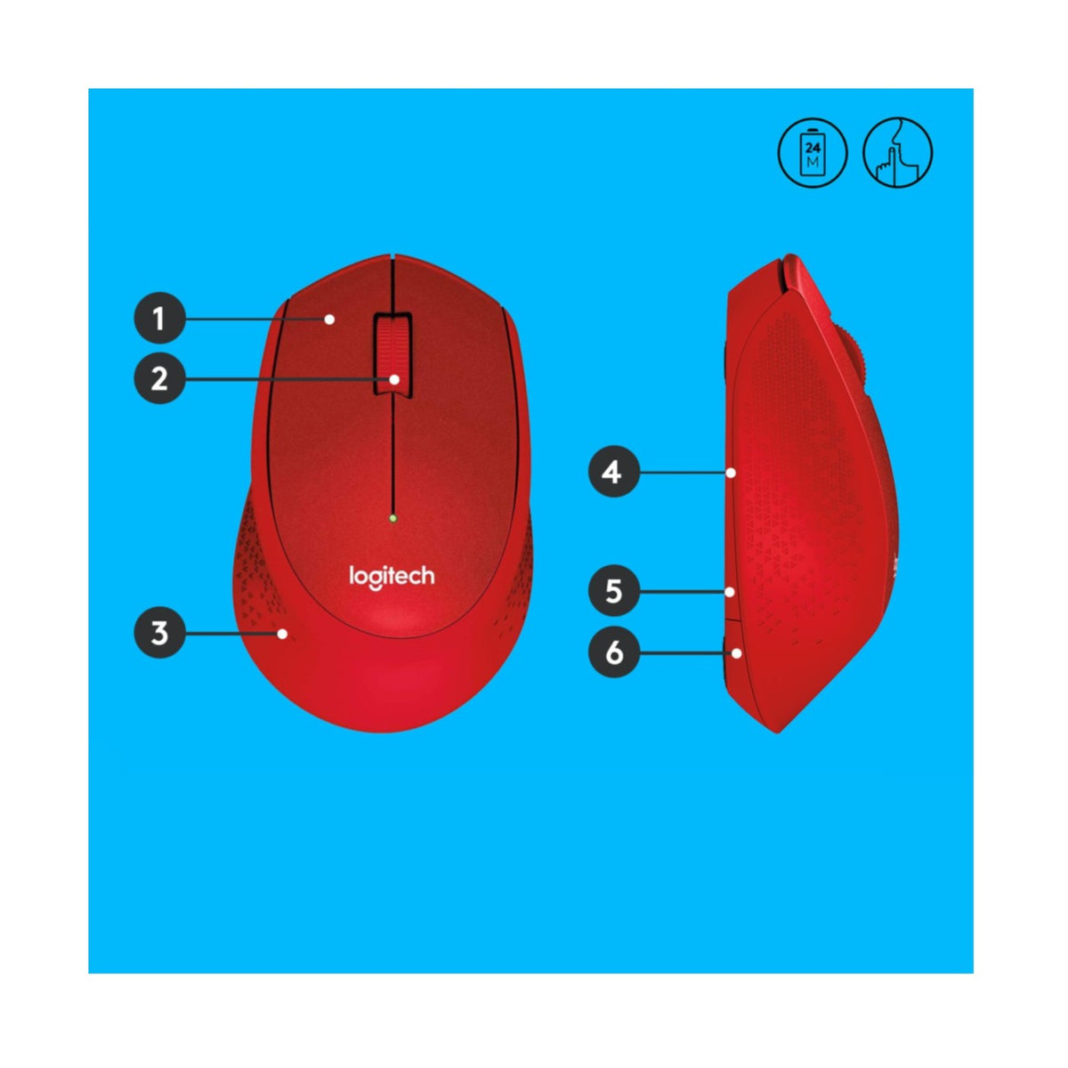 Mouse Logitech M330 Silent plus red (910-004911)