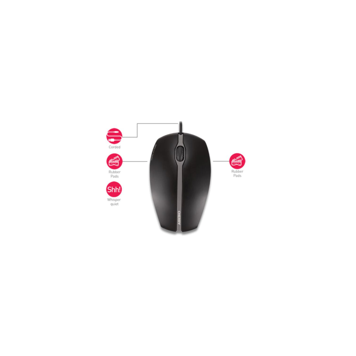 Mouse Cherry Gentix silent wired black (JM-0310-2)
