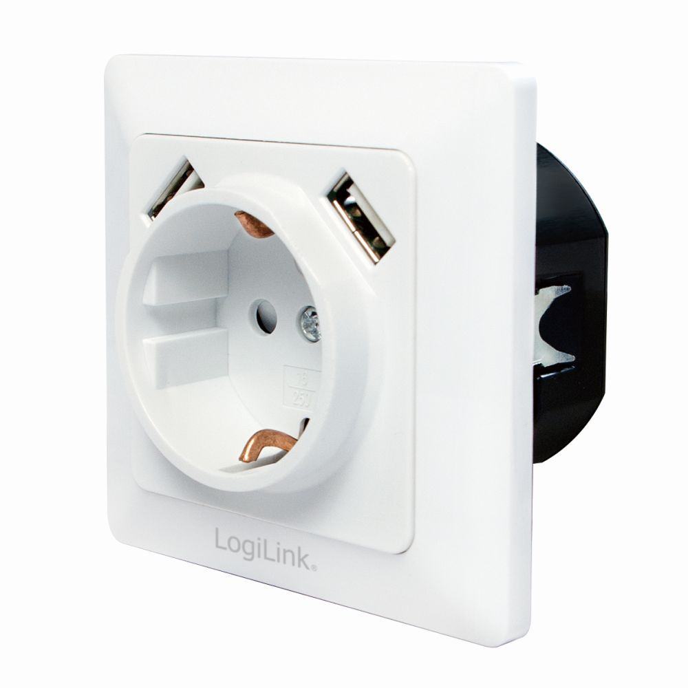 LogiLink Steckdose mit 2x USB - PA0162