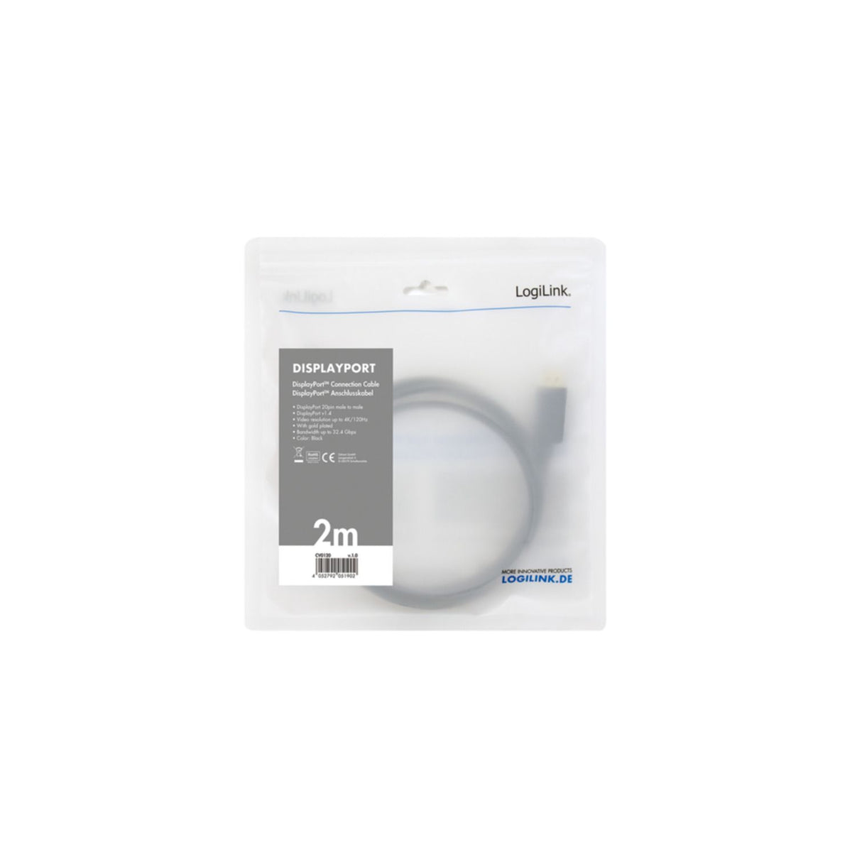 Kabel LogiLink DisplayPort - 2m