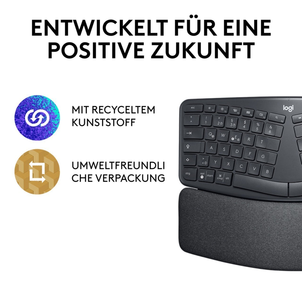 Keyboard Logitech ERGO K860 Wieless Graphite (DE) (920-009167), Bild 5