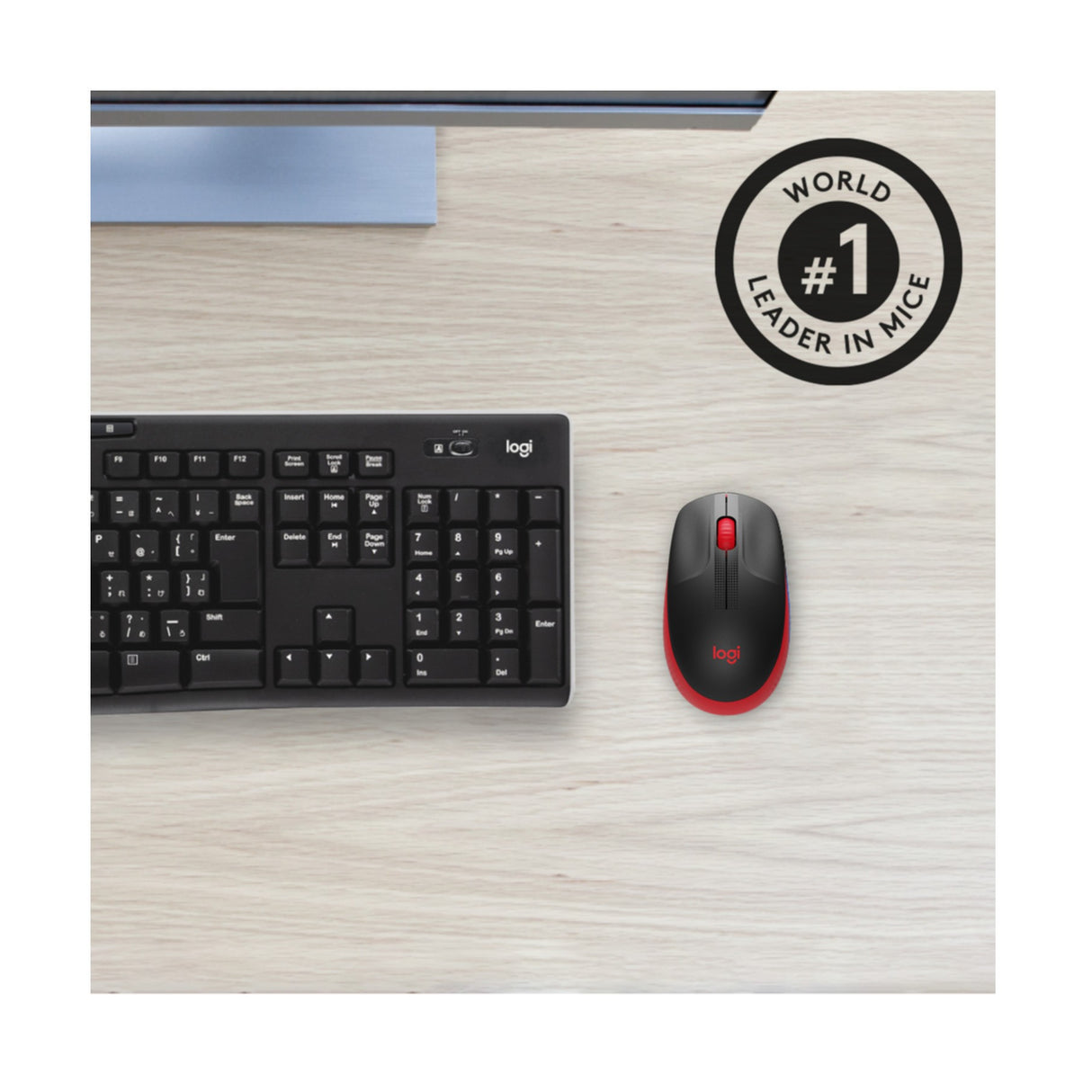 Mouse Logitech M190 Wireless red (910-005908)