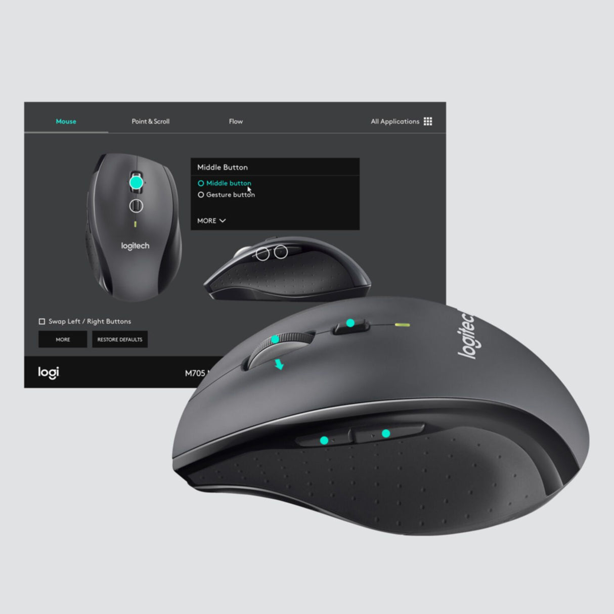 Mouse Logitech Cordless Laser M705 (910-006034)