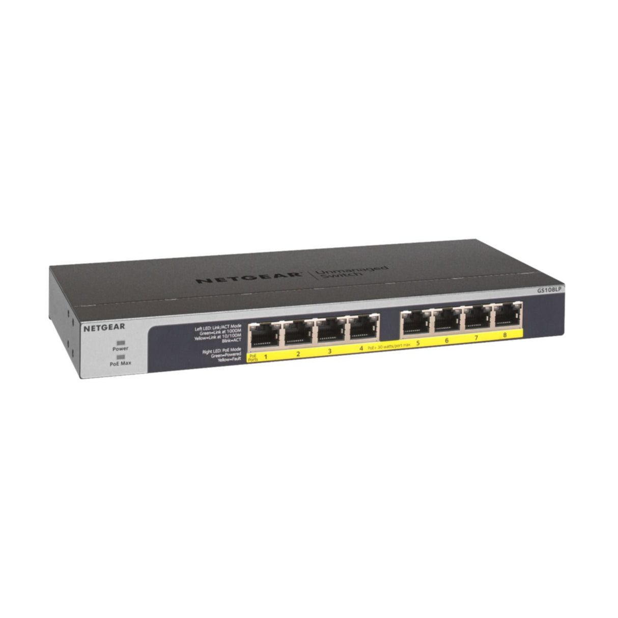 NETGEAR Switch 8-port 10/100/1000 GS108LP-100EUS