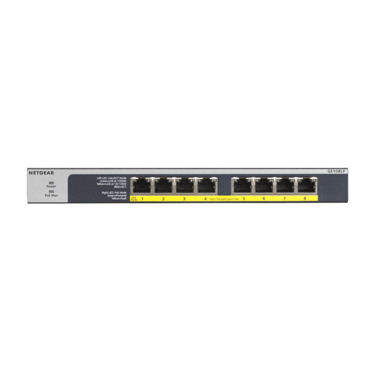 NETGEAR Switch 8-port 10/100/1000 GS108LP-100EUS