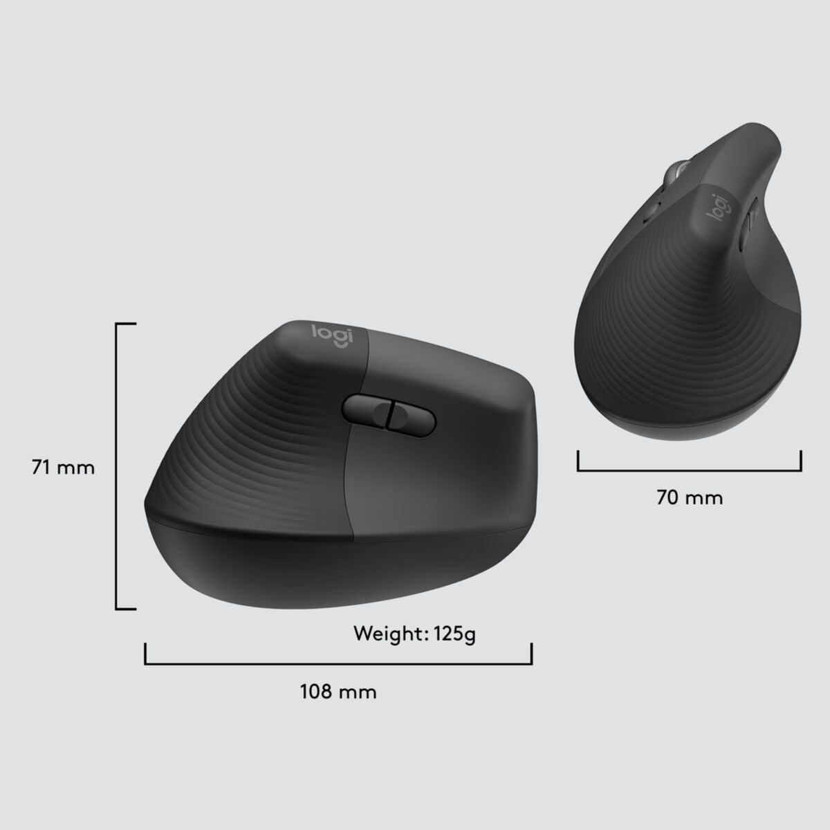 Mouse Logitech Lift for Business wireless ergonomisch graphite left (910-006495)