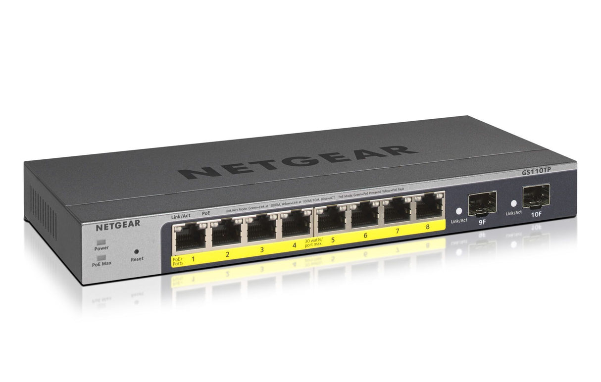 NETGEAR Switch Desktop Gigabit Smart 8-port 10/100/1000 GS110TP-300EUS