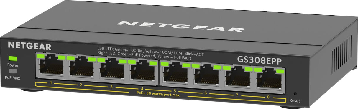 NETGEAR Plus Switch 8-port 10/100/1000 GS308EPP-100PES