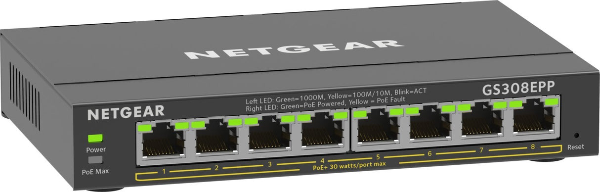 NETGEAR Plus Switch 8-port 10/100/1000 GS308EPP-100PES