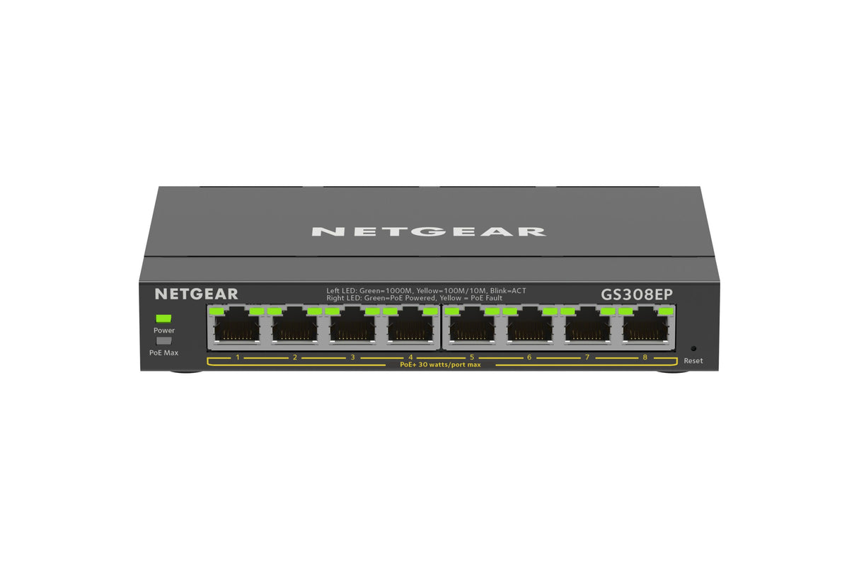 NETGEAR Plus Switch 8-port 10/100/1000 GS308EP-100PES