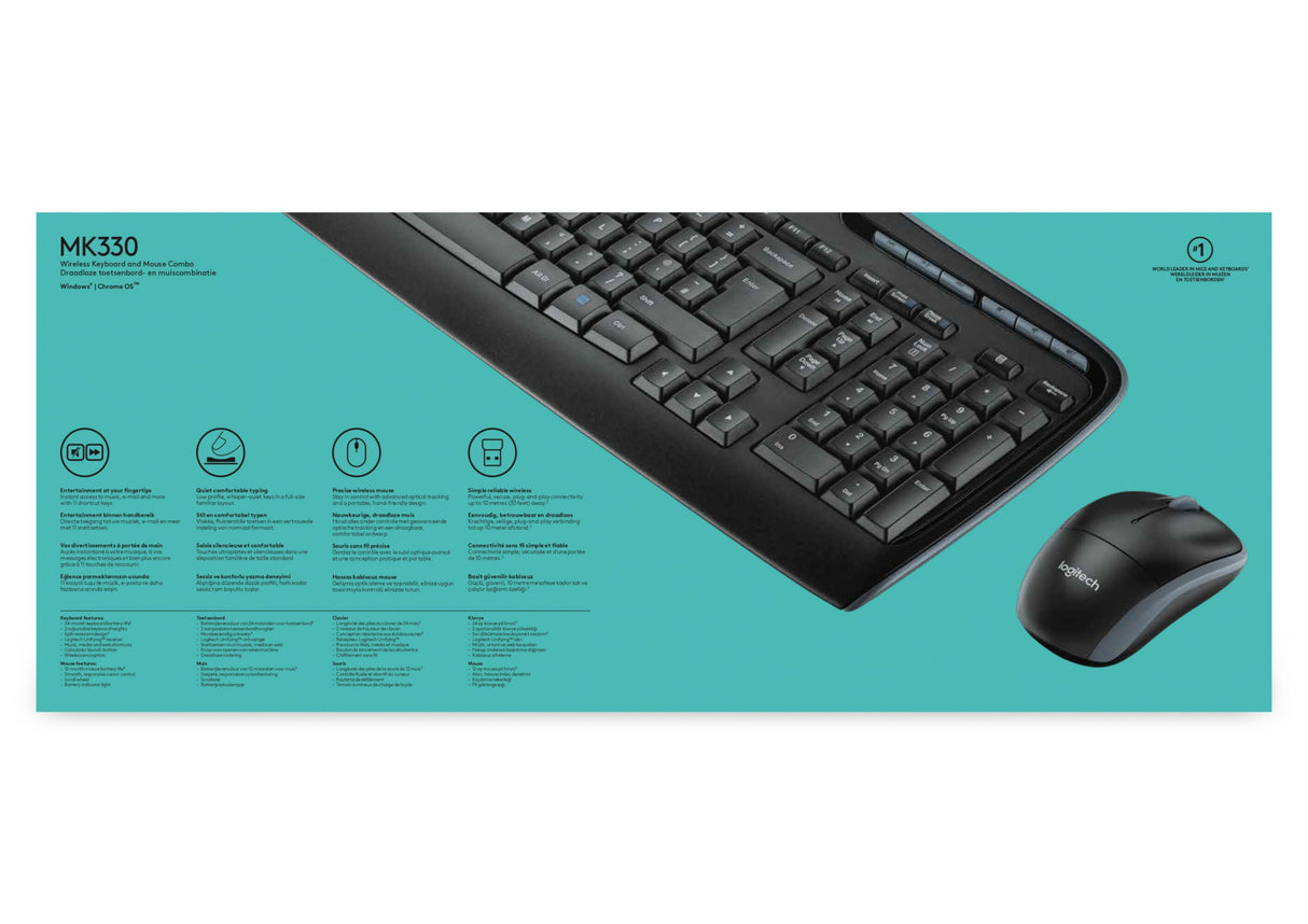 Keyboard & Mouse Logitech Wireless Combo MK330 black (US) (920-003989)