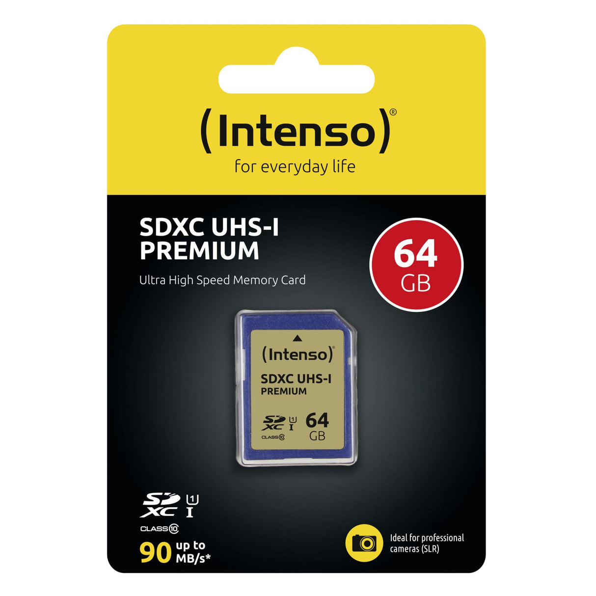 SD Card SDHC UHS-I 64GB Intenso Premium 1 Adapter Class 10 3421490