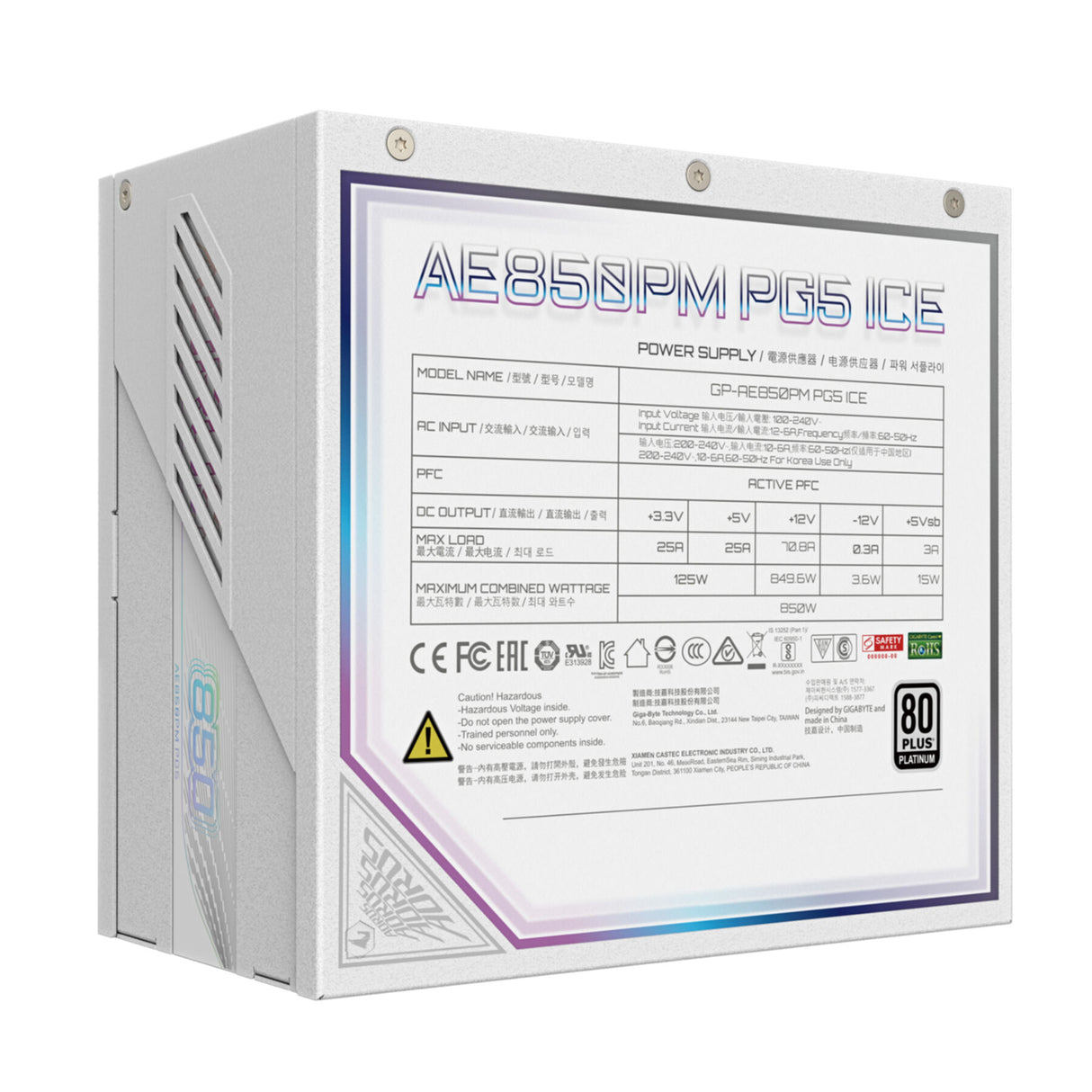 PC- Netzteil Gigabyte AORUS ELITE AE850PM 850W Platinum White