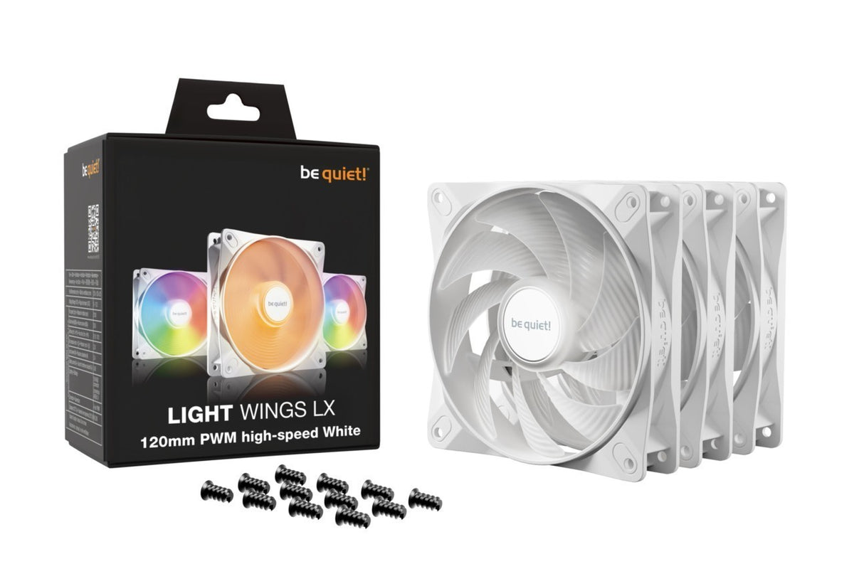 PC- Gehäuselüfter Be Quiet Light Wings LX 120mm PWM white hight-speed (triple pack) BL125, Bild 5