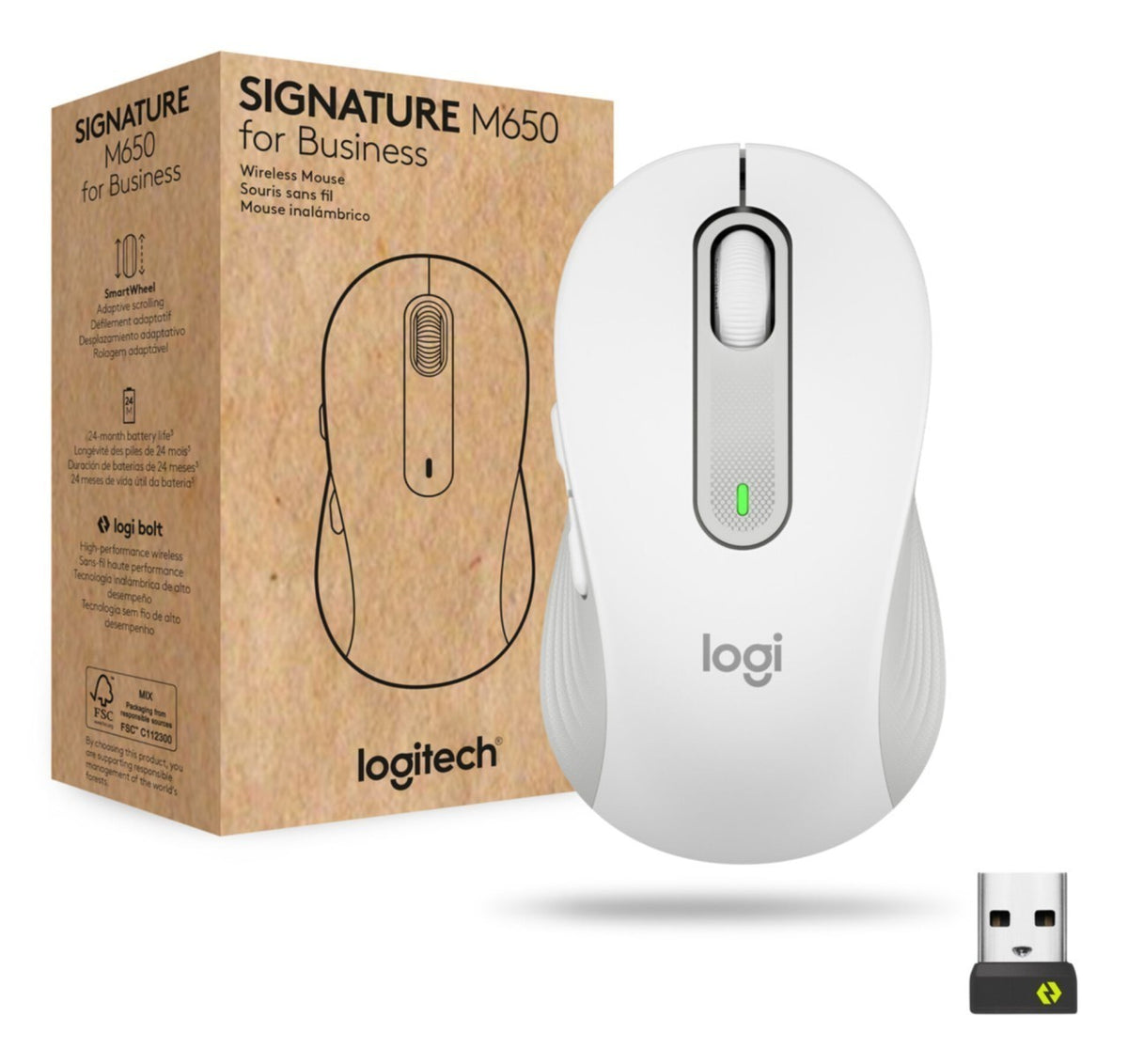 Mouse Logitech Signature M650 Business Bluetooth - weiß (910-006275), Bild 7
