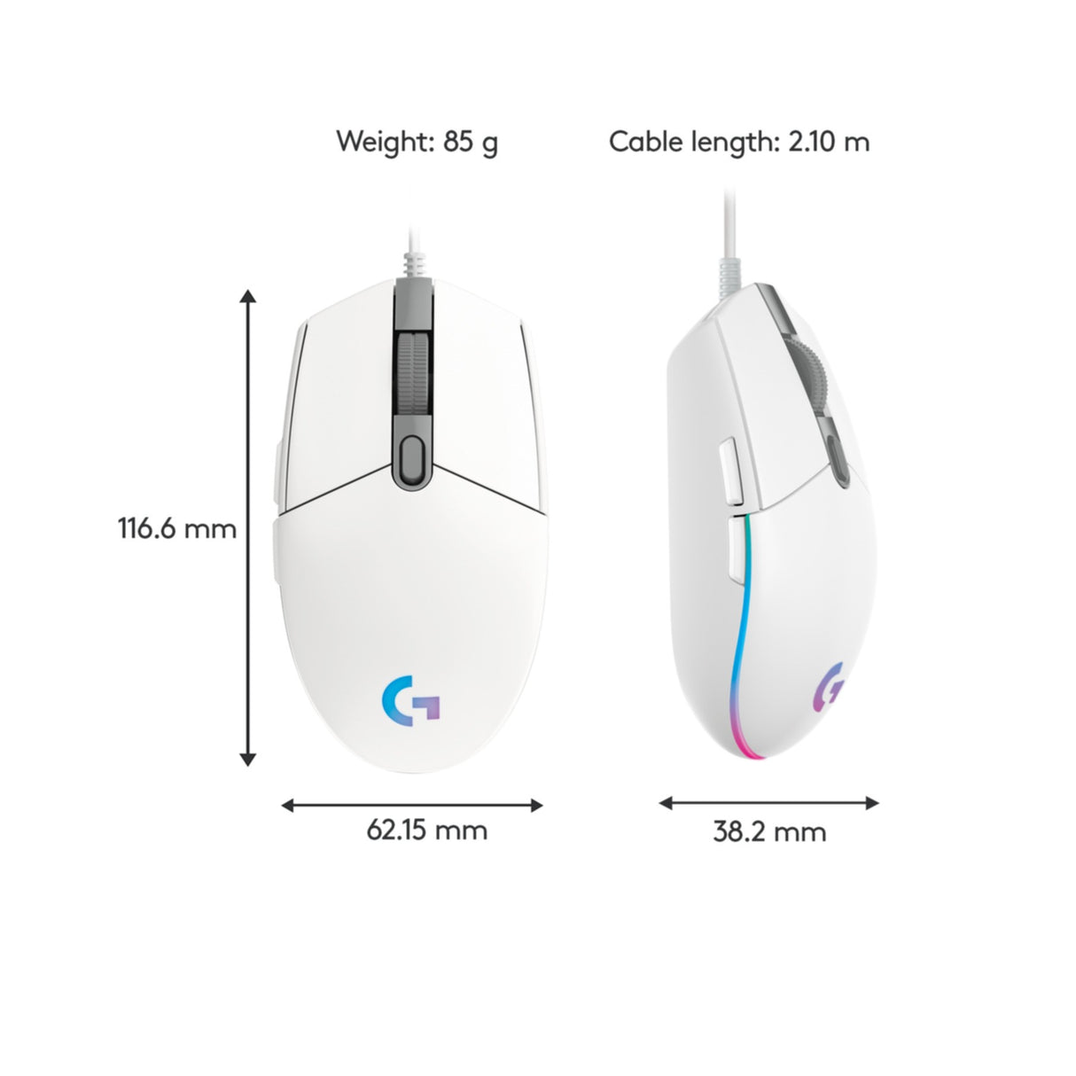 Mouse Logitech G G203 wired white (910-005797)