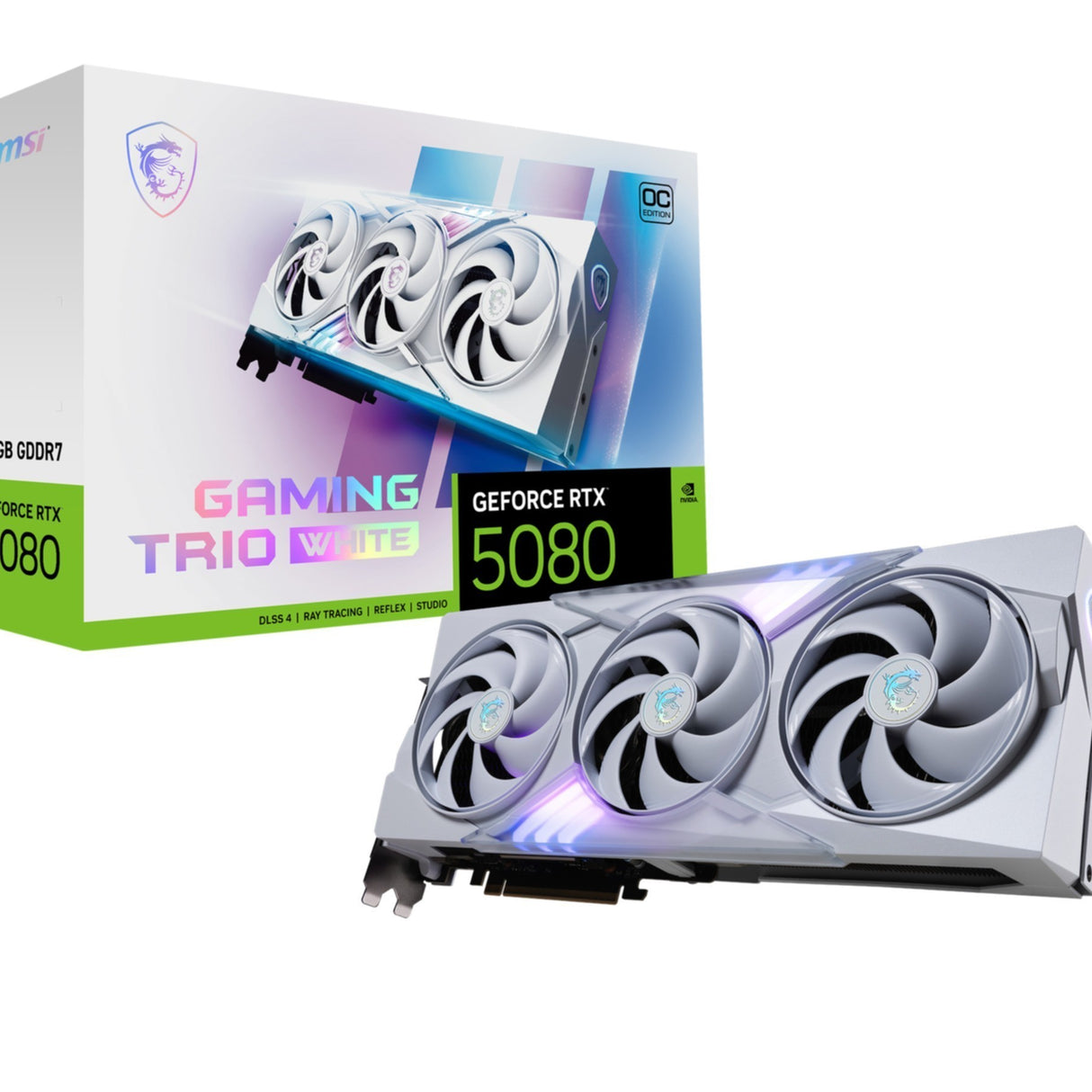 VGA MSI GeForce® RTX 5080 16GB GAMING TRIO OC WHITE