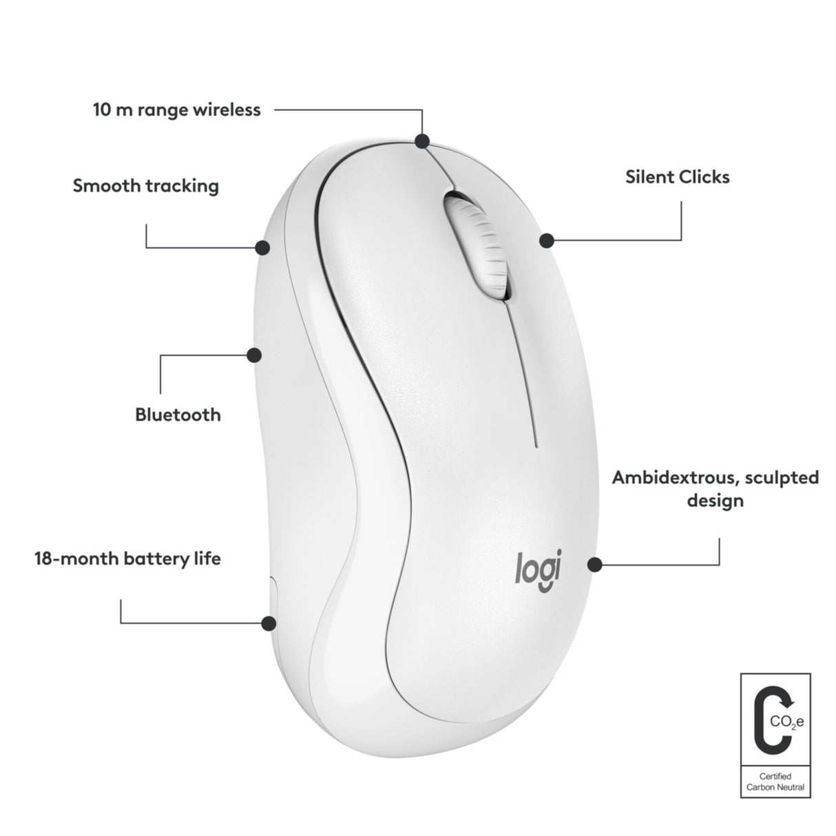 Mouse Logitech M240 Bluetooth white (910-007120)