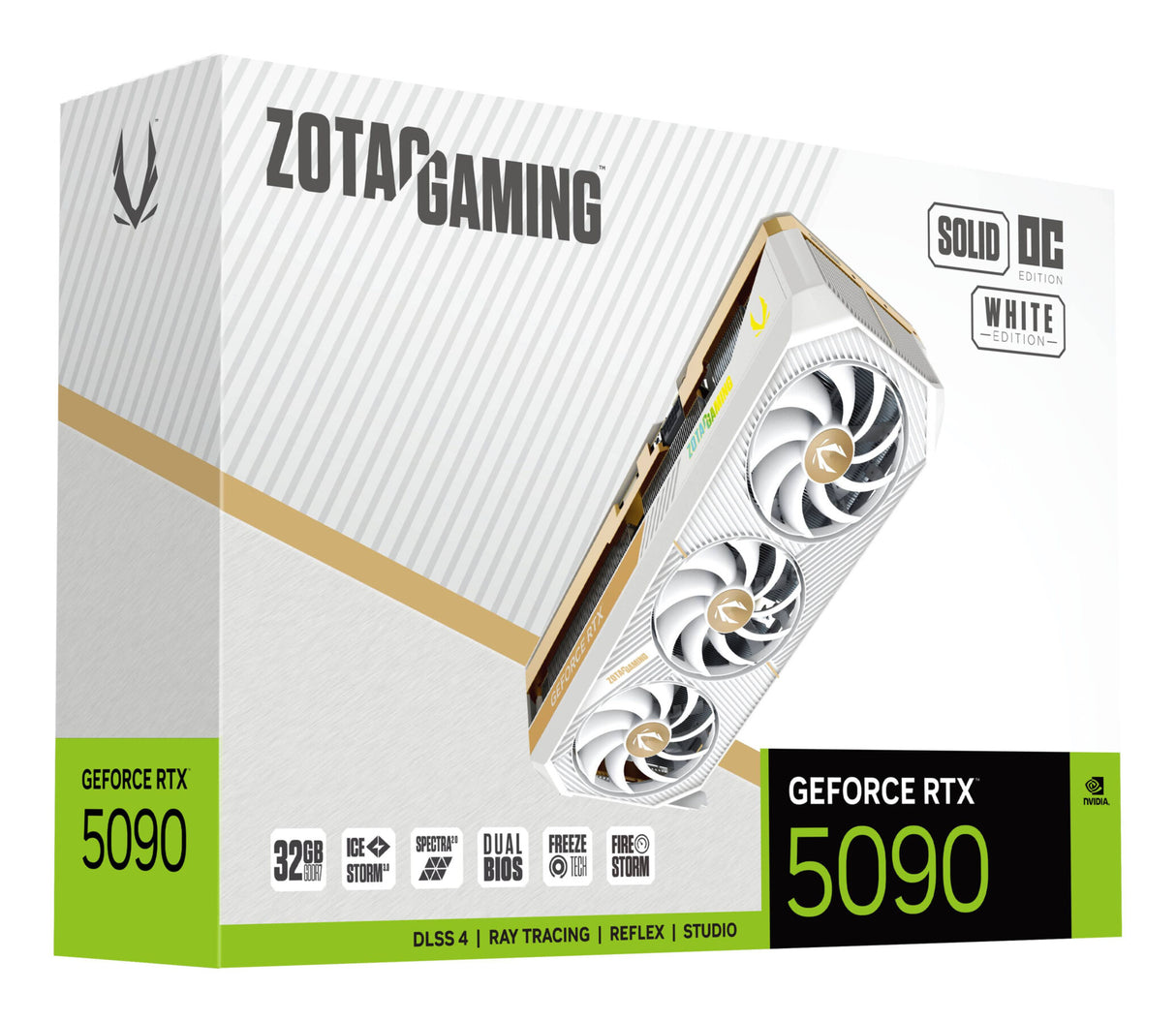 VGA ZOTAC GeForce® RTX 5090 32GB SOLID OC GAMING White Edition
