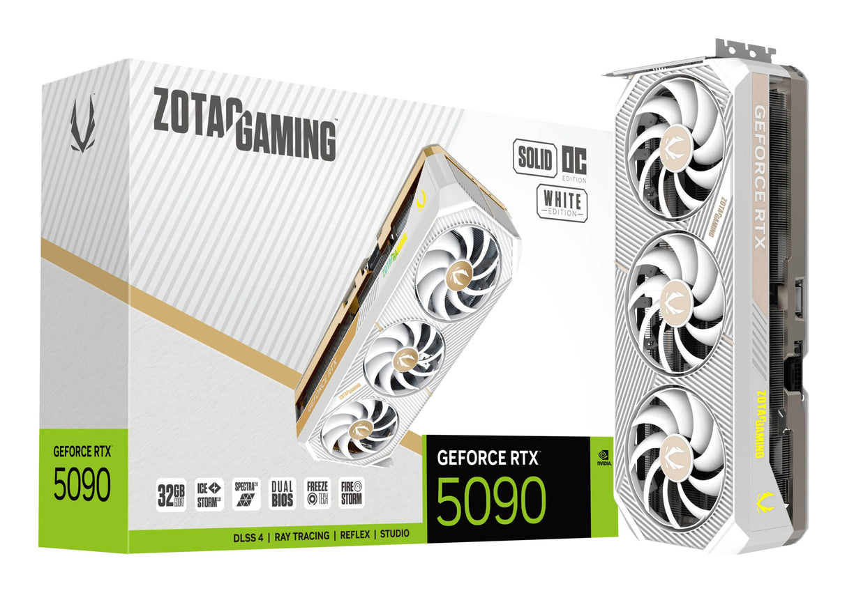 VGA ZOTAC GeForce® RTX 5090 32GB SOLID OC GAMING White Edition