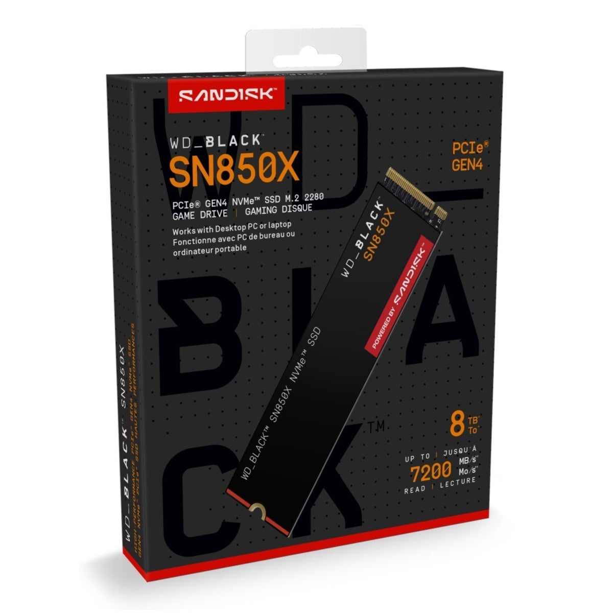 SSD WD Black 8TB SN850X Gaming NVME M.2 PCIe 4.0 x4 WDS800T2X0E, Bild 6