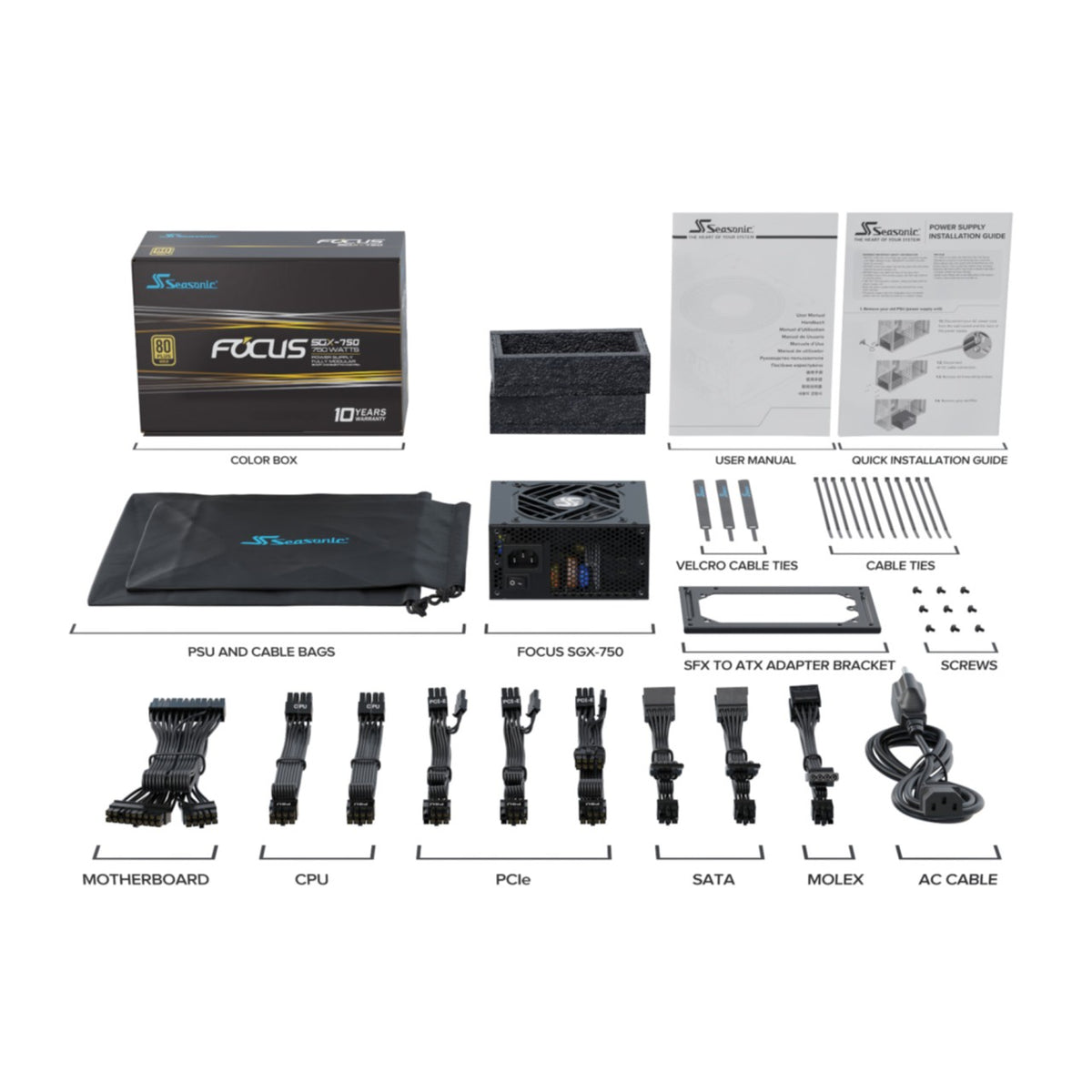 PC- Netzteil Seasonic Focus-SGX-750 ATX 2.4 Modular Gold 750W, Bild 7