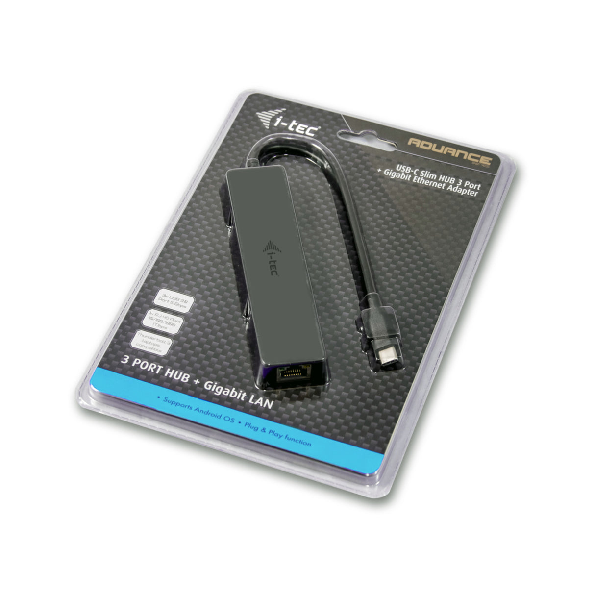 i-tec USB-C Slim HUB 3-Port mit Gigabit Ethernet Adapter