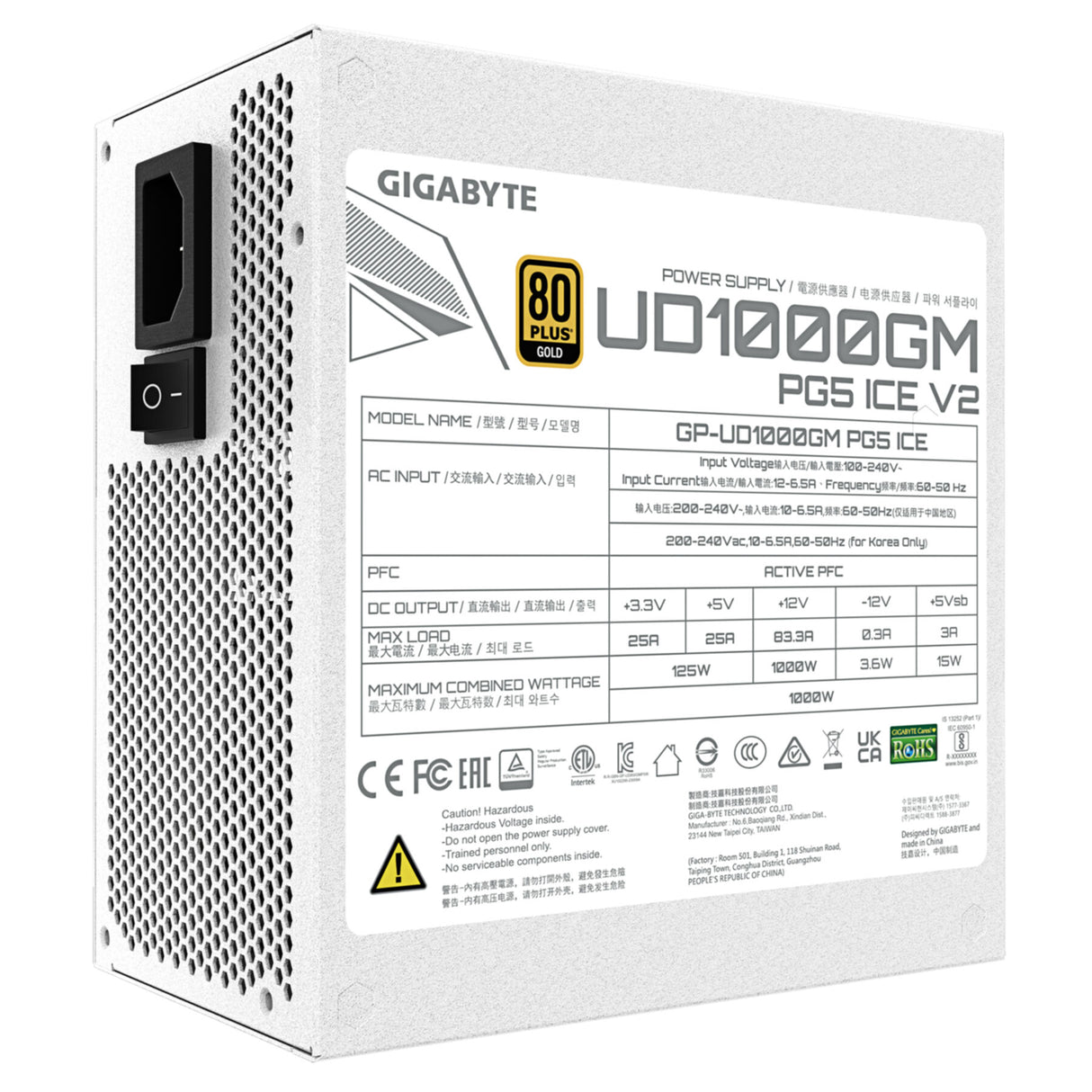 PC- Netzteil Gigabyte GP-UD1000GM PG5 ICE 1000W Gold White