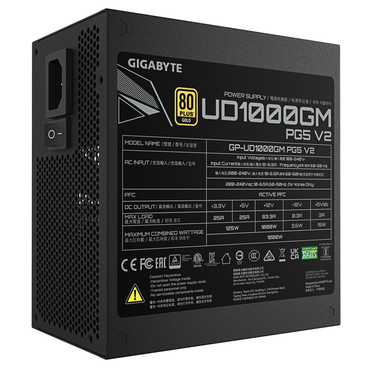 PC- Netzteil Gigabyte GP-UD1000GM PG5 V2 1000W Gold