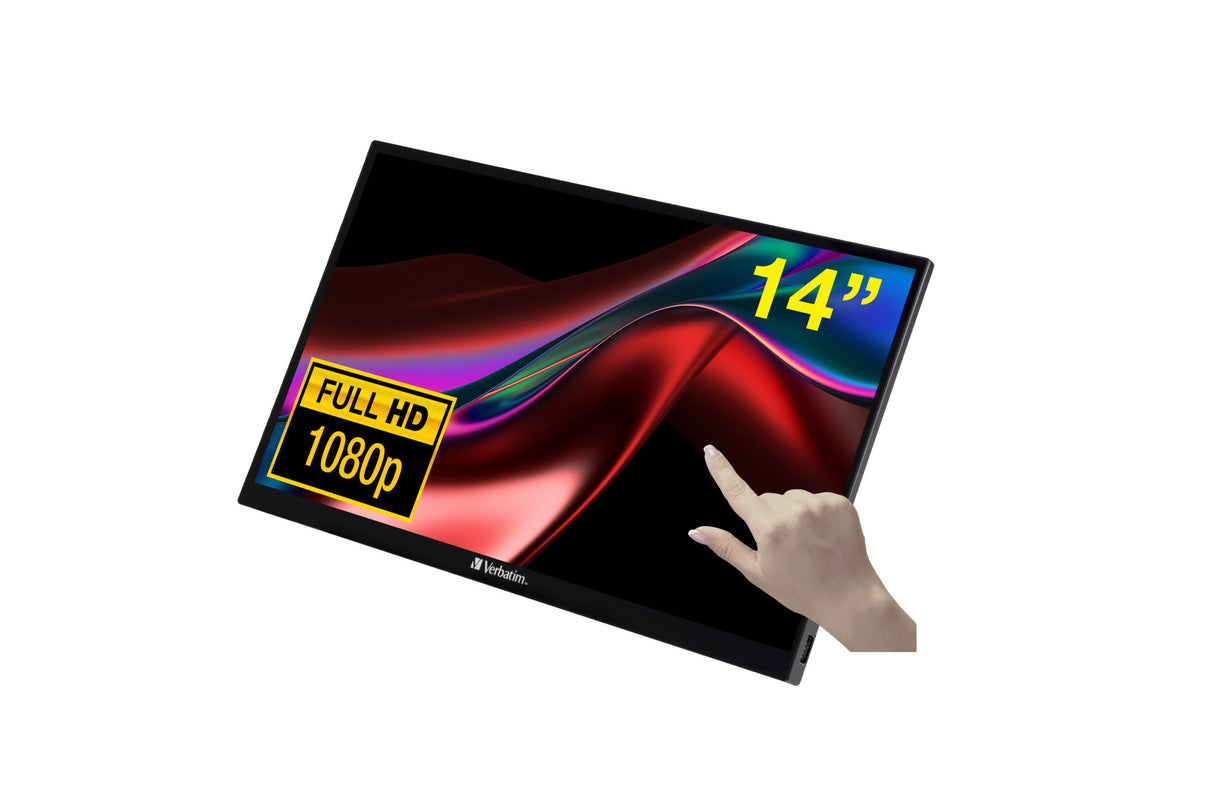 TFT Verbatim PMT-14, Portable Touchscreen Monitor 35,60cm (14"), HDMI,2xUSB-C,SP 49591