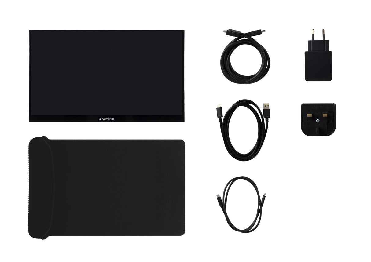 TFT Verbatim PMT-14, Portable Touchscreen Monitor 35,60cm (14"), HDMI,2xUSB-C,SP 49591