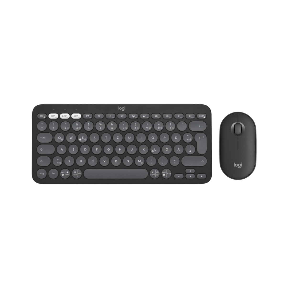 Keyboard & Mouse Logitech Wireless Combo Pebble 2 graphite (DE) (920-012203)