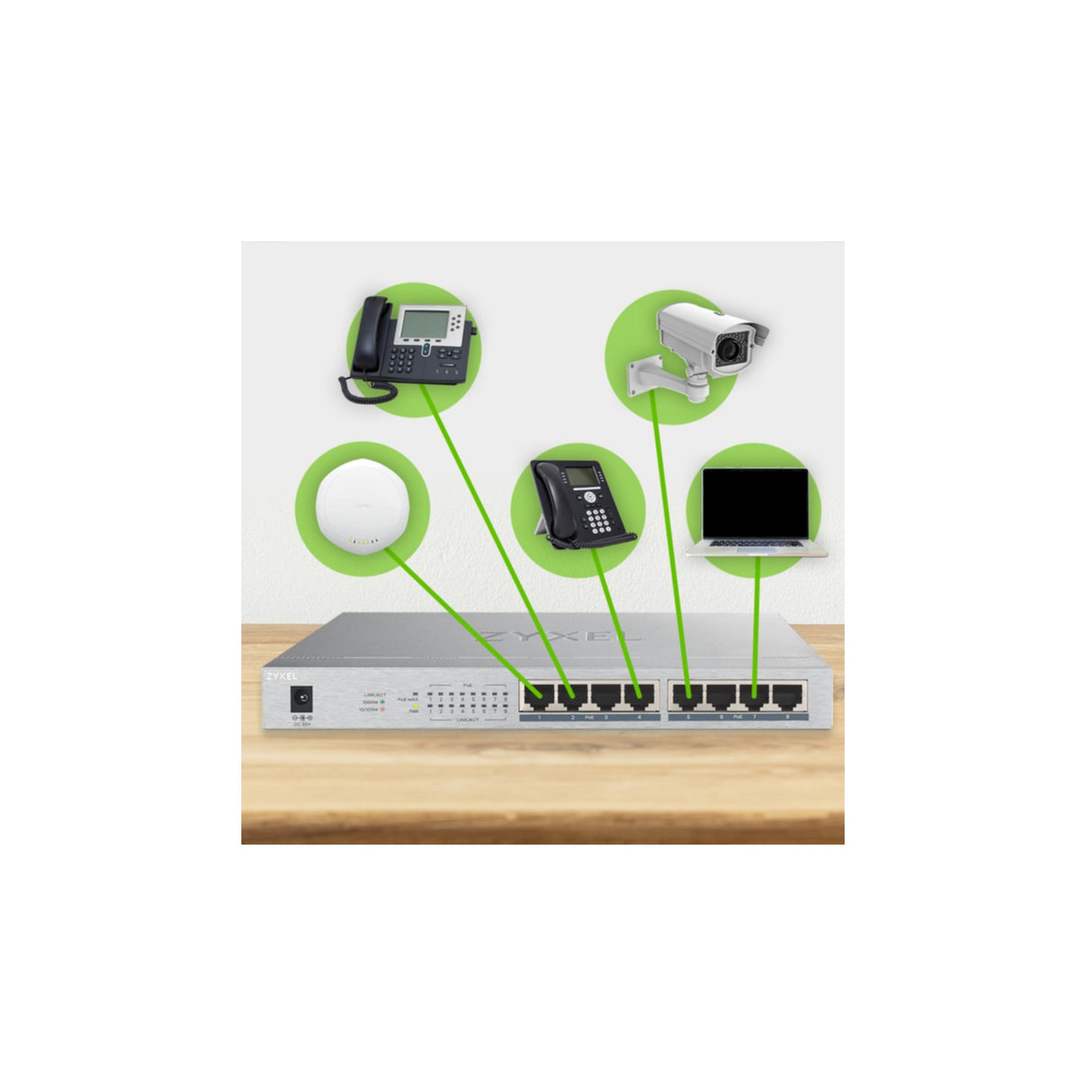 Zyxel Switch 8-port 10/100/1000 GS1008HP-EU0101F