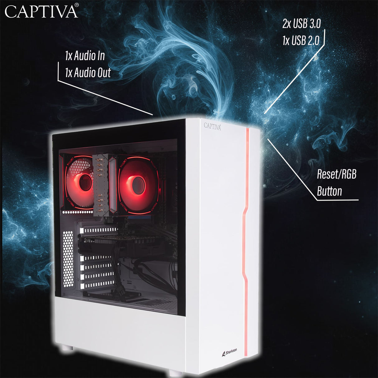 Captiva PC Advanced Gaming R93-350 (Ryzen 7 5700X/RTX5060 8GB GDDR7/SSD 1TB/16GB/WLAN/Windows 11 Home 64-bit) - ComputerKönig