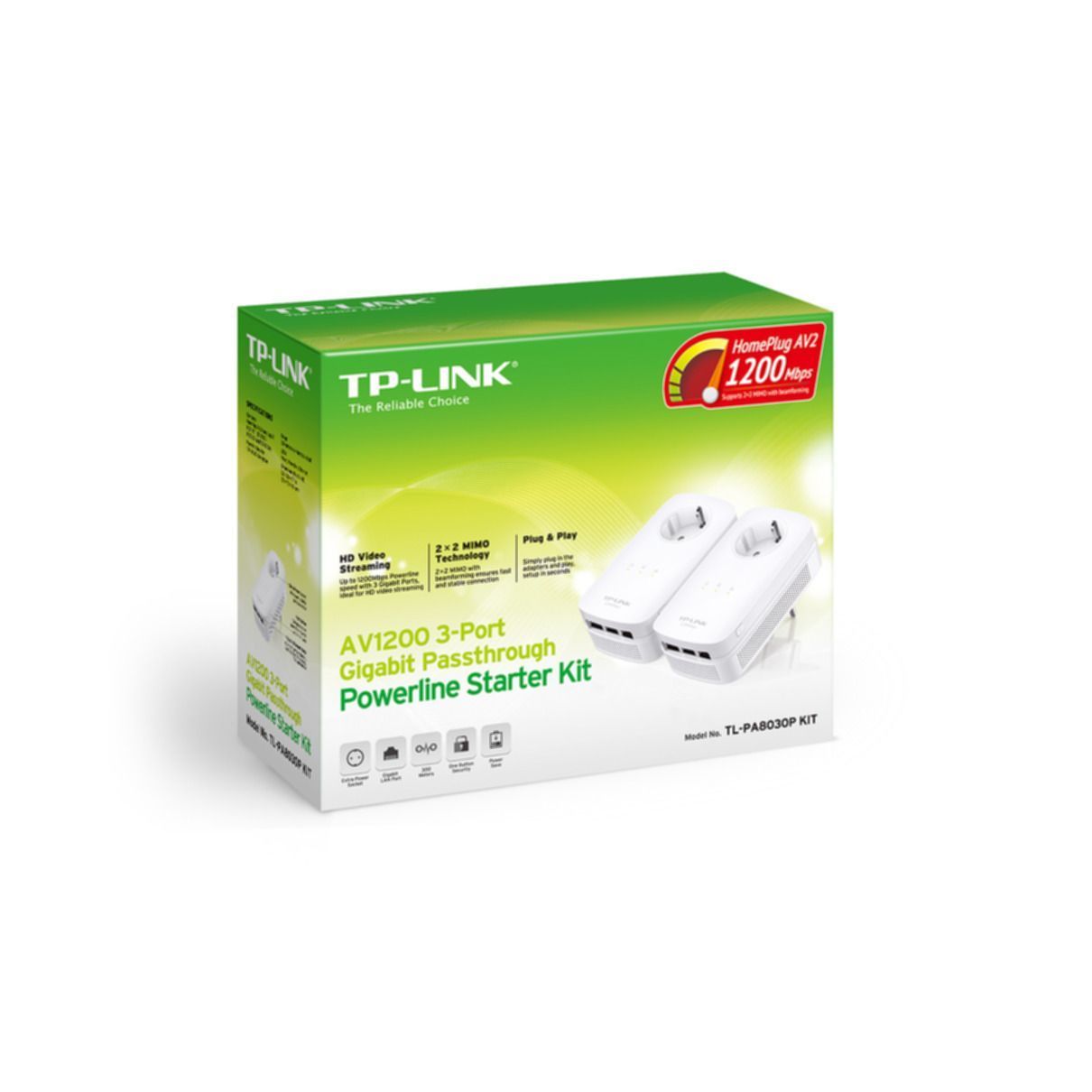 TP-Link Powerline Gigabit Ethernet Adapter 1.2Gbps TL-PA8030P KIT