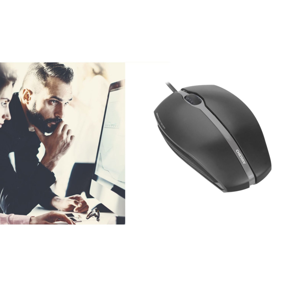 Mouse Cherry Gentix silent wired black (JM-0310-2)