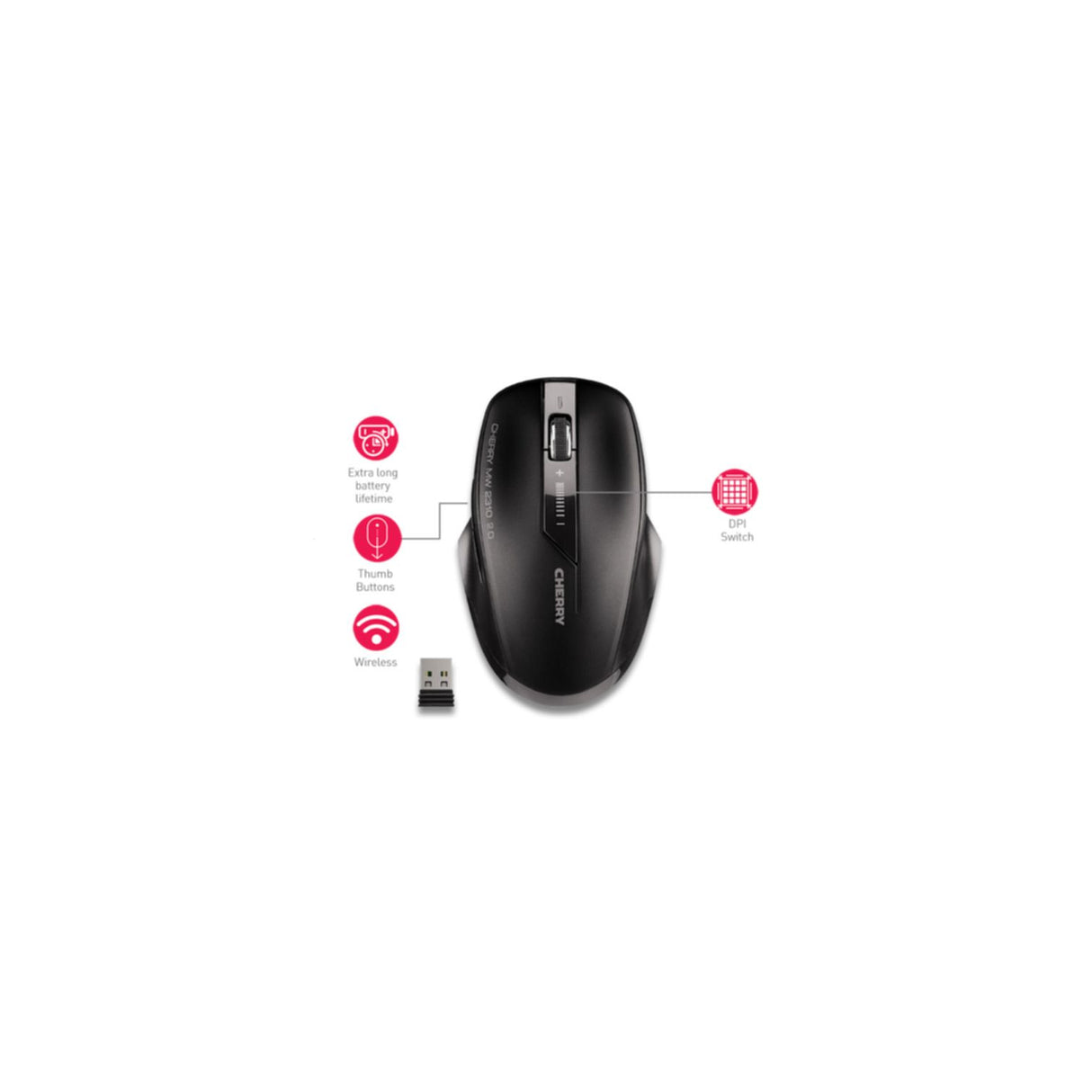 Mouse Cherry MW2310 2.0 wireless black (JW-T0320)