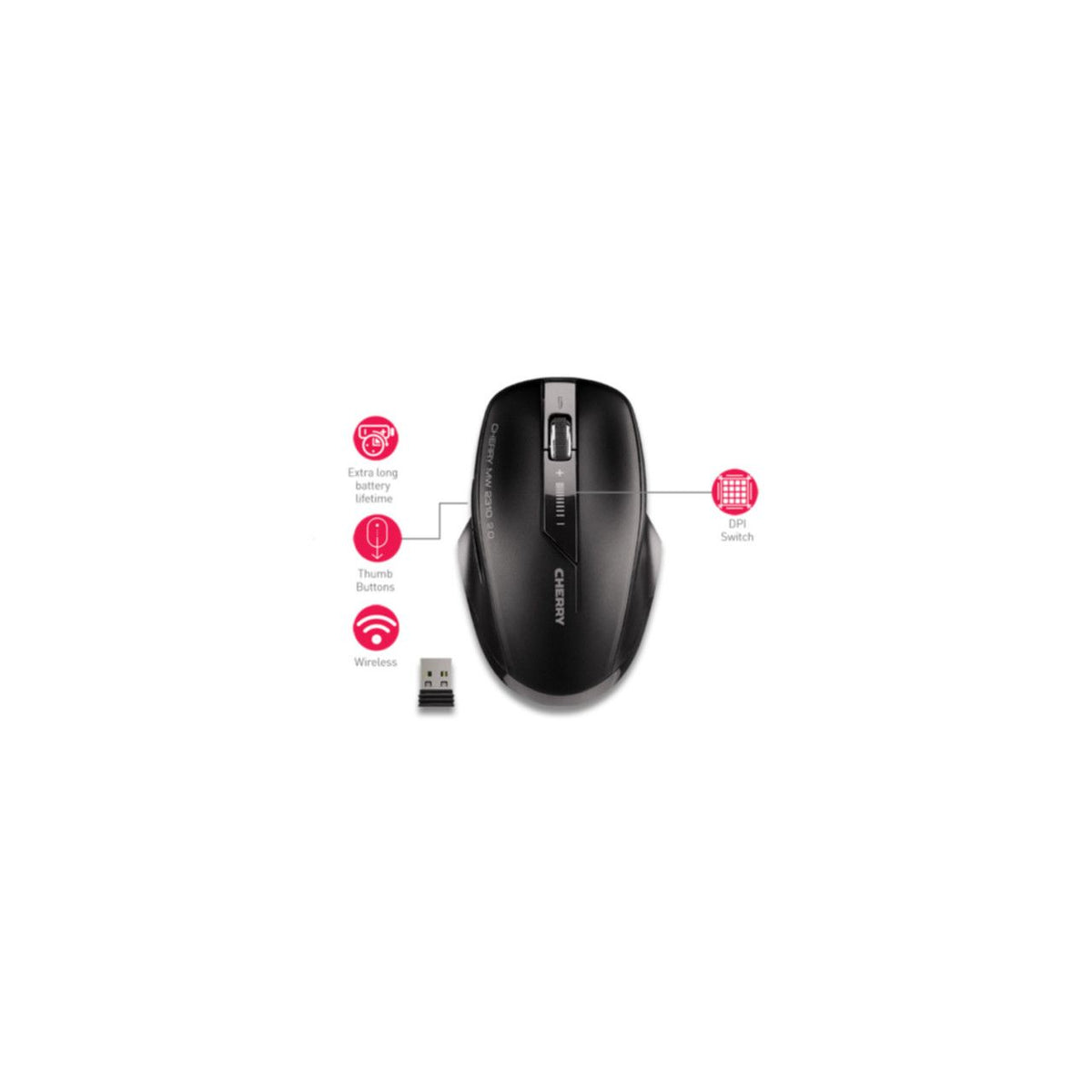 Mouse Cherry MW2310 2.0 wireless black (JW-T0320), Bild 6