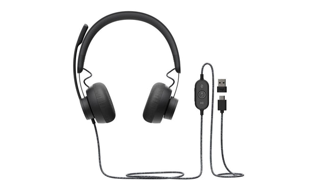 Headset Logitech Zone MSFT Teams Wired black (981-000870)