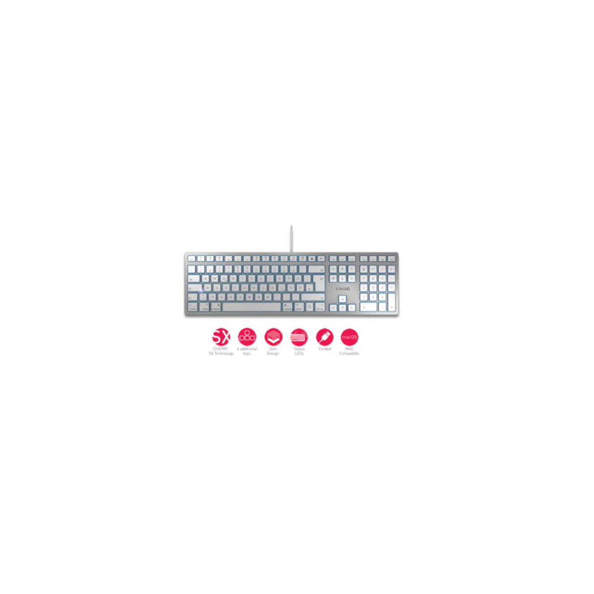 Keyboard Cherry KC 6000 FOR MAC slim wired silver (DE) (JK-1610DE-1)