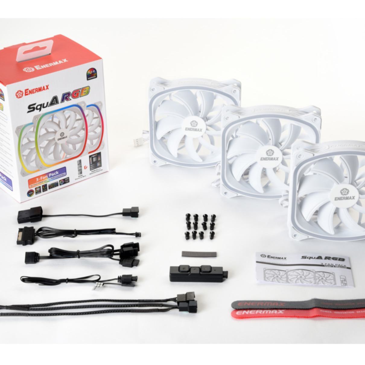 PC- Gehäuselüfter Enermax SquA RGB UCSQARGB12P-W-BP3  - 3er Pack (weiß)