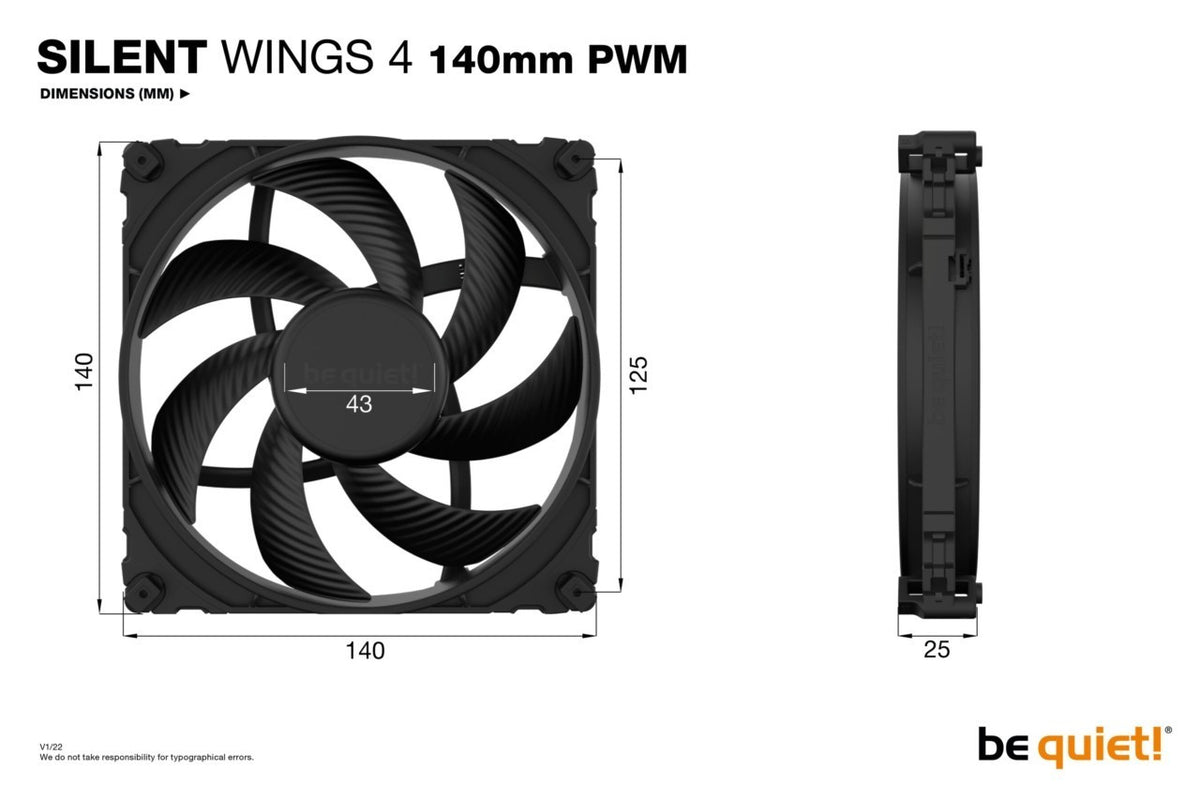 Gehäuselüfter Be Quiet SilentWings 4 140mm PWM, Bild 5
