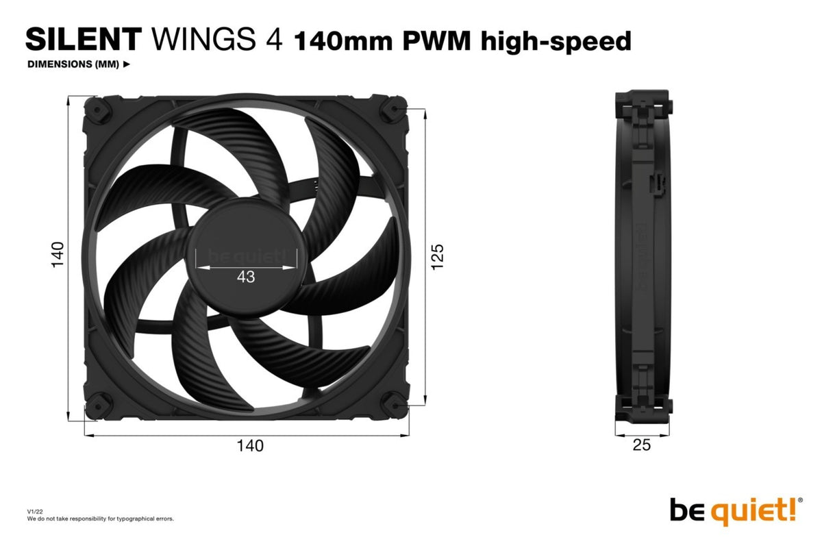 Gehäuselüfter Be Quiet SilentWings 4 140mm PWM high-speed, Bild 5