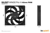 PC- Gehäuselüfter Be Quiet SilentWings PRO 4 140mm PWM black BL099, Bild 6