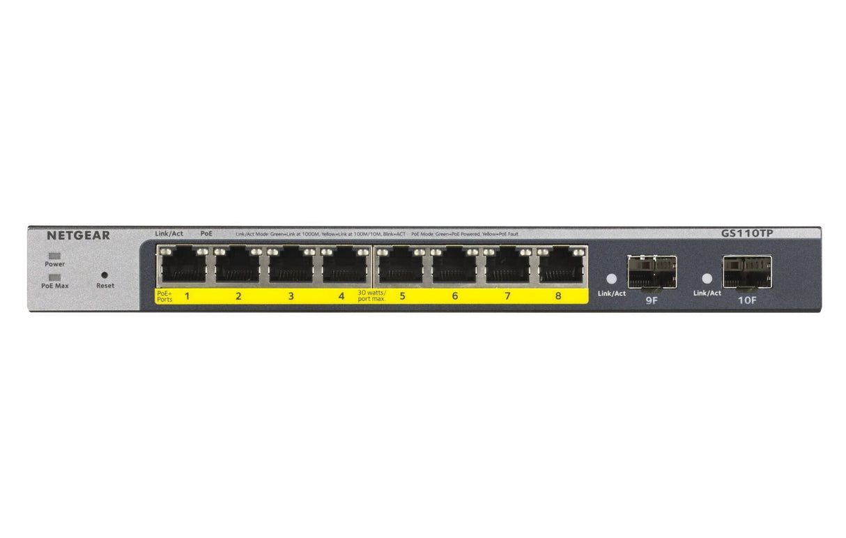 NETGEAR Switch Desktop Gigabit Smart 8-port 10/100/1000 GS110TP-300EUS