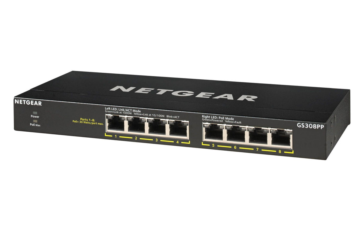 NETGEAR Switch 8-port 10/100/1000 GS308PP-100EUS
