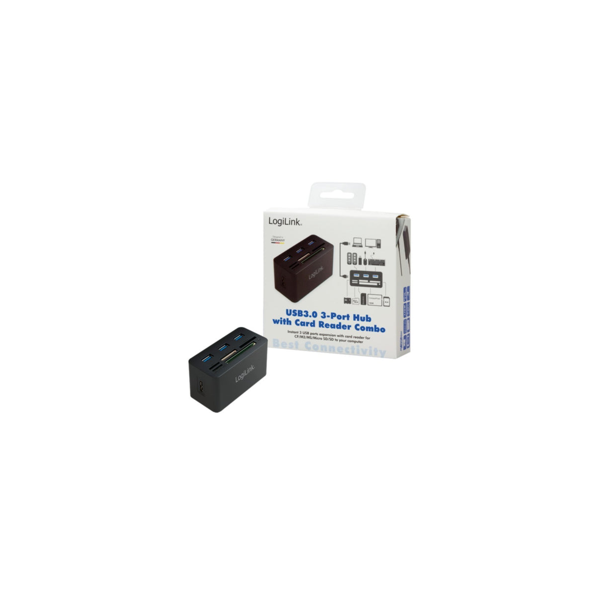 LogiLink USB 3.0-Hub mit AIO-Kartenleser - CR0042
