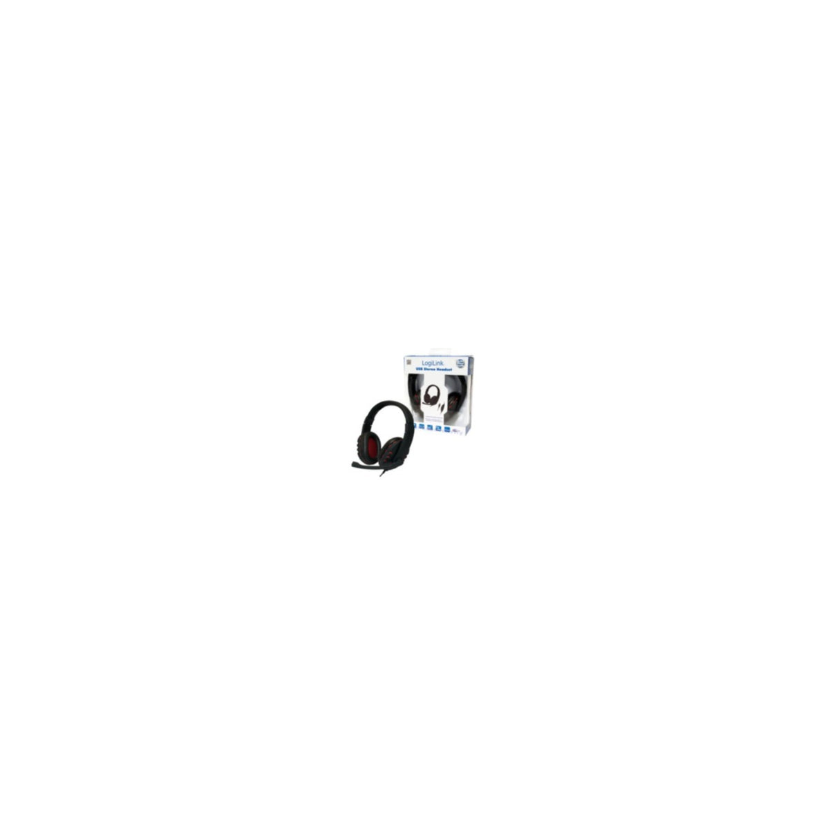 LogiLink Headset Stereo with microphone USB black/red HS0028, Bild 3