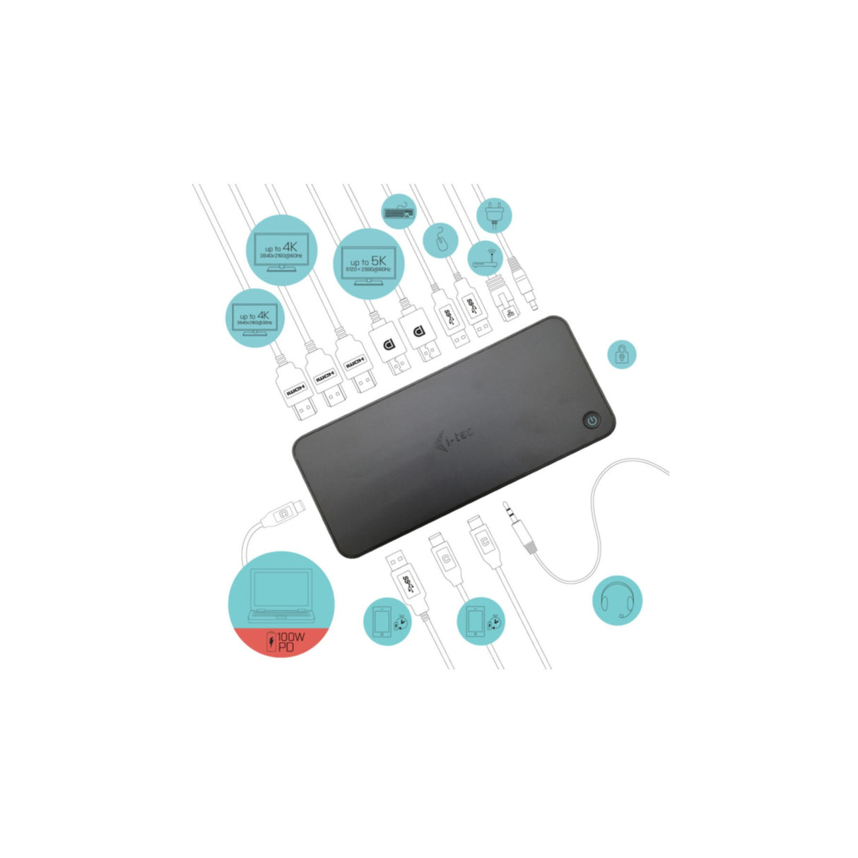 i-tec USB-C Docking Station CATRIPLEDOCKPDPRO USB-C/Thunderbolt 3